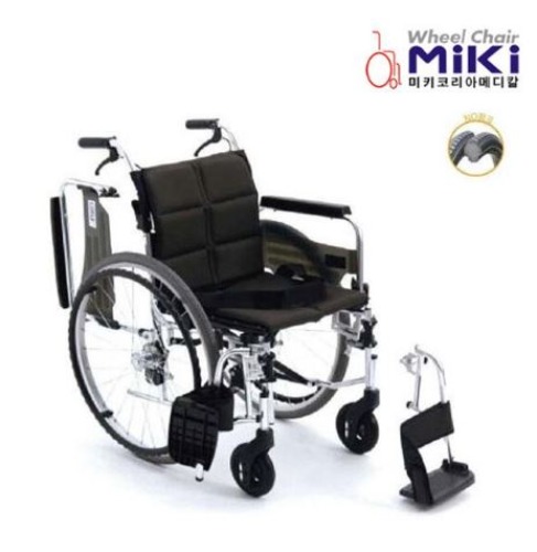 [보장구] MIKI  W  미키 알루미늄 휠체어 통(PU)타이어 팔걸이스윙 발걸이착탈