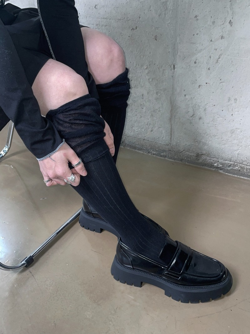 [BLACK 당일 배송]Layered over knee socks