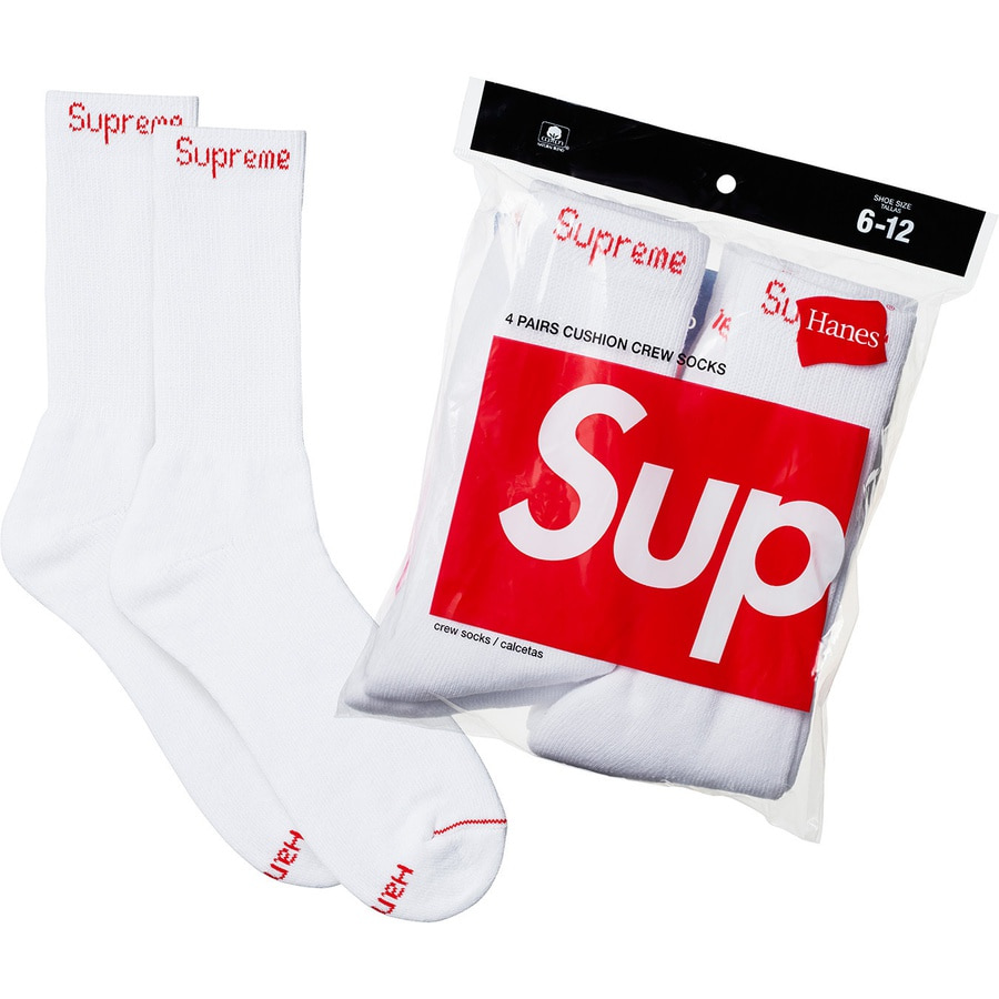 [해외] 슈프림 헤인즈 크루 삭스 Supreme Hanes Crew Socks 4 Pack 20FW