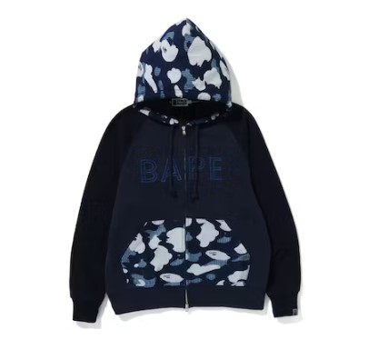 [해외] 베이프 사시코 카모 릴렉스 핏 집 후디 Bape Sashiko Camo Relaxed Fit Zip Hoodie 1I80-115-013