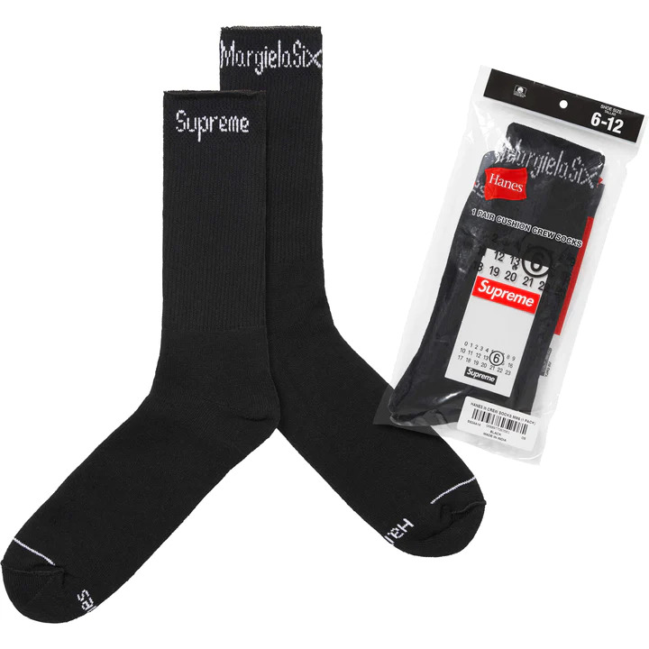 [해외] 슈프림 MM6 메종 마르지엘라 헤인즈 크루 삭스 Supreme MM6 Maison Margiela Hanes Crew Socks 24SS