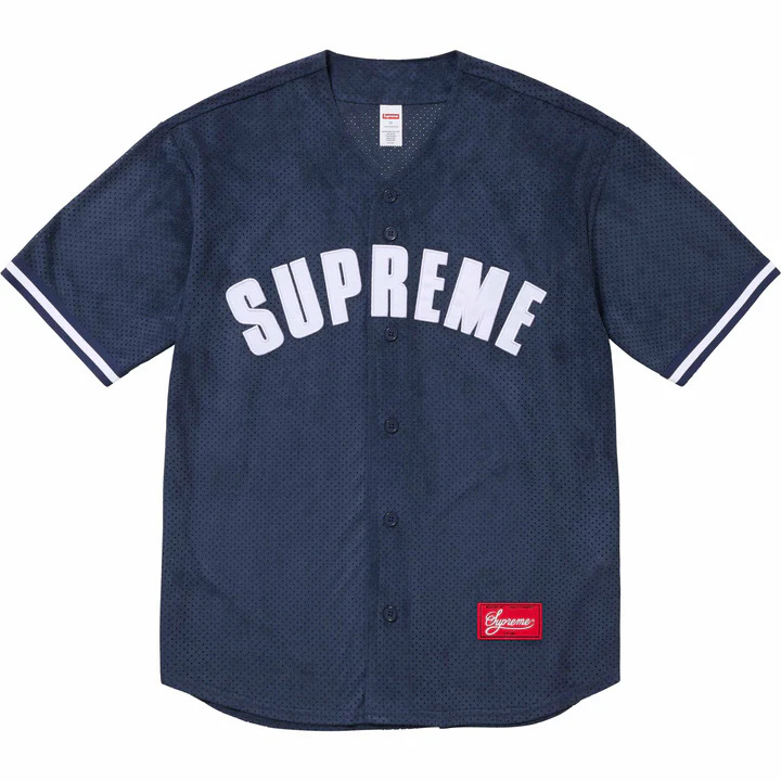 [해외] 슈프림 울트라스웨이드 메쉬 베이스볼 져지 Supreme Ultrasuede Mesh Baseball Jersey 24SS