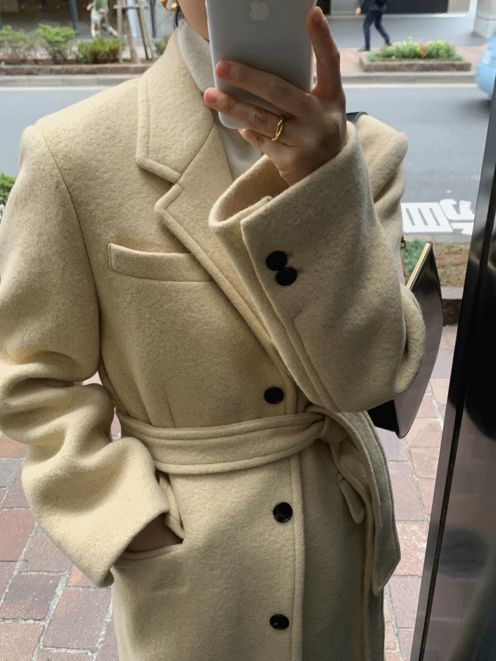 브르노 벨트 싱글 울 알파카 코트_Brno coat