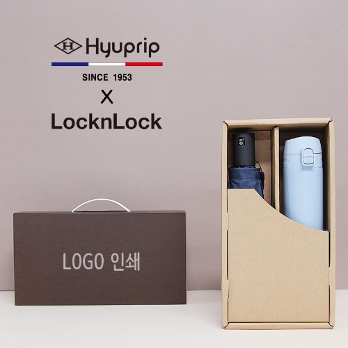 협립 3단 심플 수동우산+락앤락 슬림핏원터치 400ml 텀블러세트