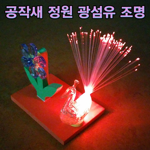 공작새 정원 광섬유 조명