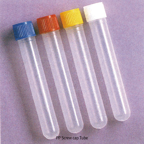 Kartell® PP 15㎖ Screwcap Tubes, for Test/Centrifuge/CulturePP 15㎖ 스크류 캡 튜브, 다용도 : 시험관 / 원심관 / 배양관, 멸균 &amp;비멸균, -10℃~+125/140℃ (100개입)