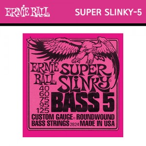 어니볼(ErnieBall) Nickel Wound Electric Super Slinky Bass 5-String (040-125) / 2824 / 5현 베이스기타줄 / 5현 베이스기타스트링