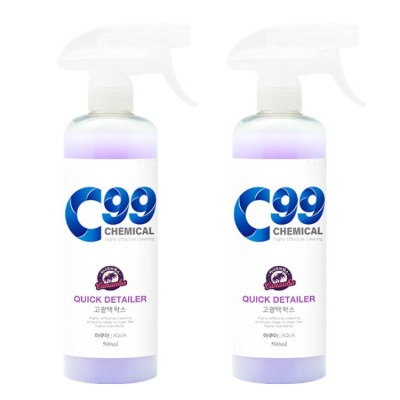 C99 자동차 광택제 퀵디테일러 500ml 차량 고광택 물왁스 2개