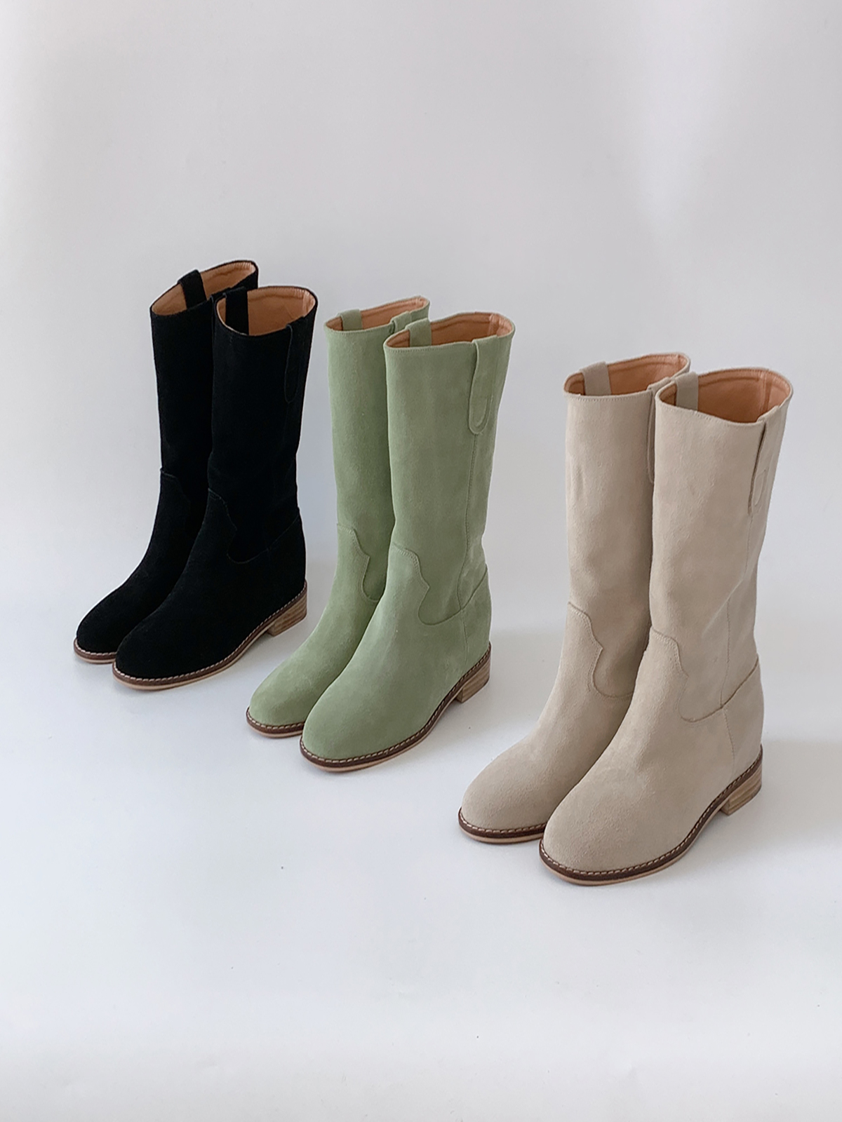 suede middle boots(3color)