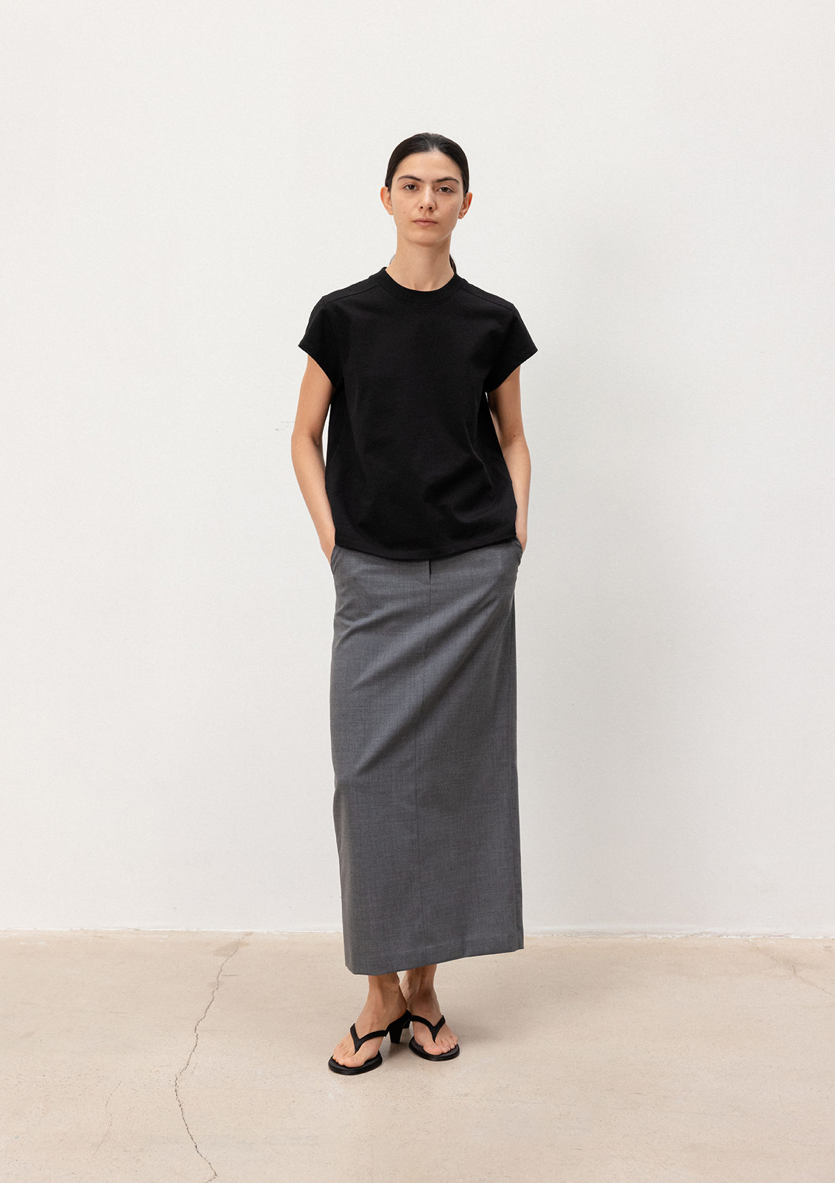 ◆MOONDAL◆ Adela Maxi Skirt in Gray MOONDAL 문달