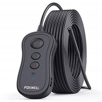 [해외] FOXWELL 무선 내시경 검사 카메라, 5.5mm WiFi 보레스코프 세미-라이지드 HD 1080P 스네이크 카메라 2200mAh 배터리 2.0 MP IP67 방수 안드로이드 및 iOS 스마트폰 호환 - 33FT