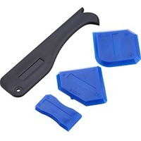 [해외] Outus 4 Pieces Sealant Tool Caulking Tool Kit for Bathroom Kitchen and Frames Sealant Seals (Black, Red) (Black, Blue)
