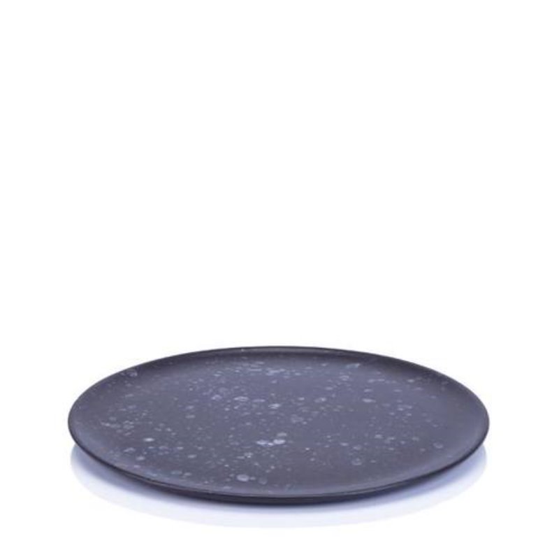 dinner plate black spotted 15211