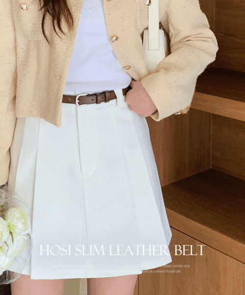 hosi slim leather belt - 3color
