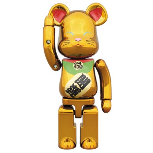 [BE@RBRICK]베어브릭 200% 마네키네코 골드 웃는 얼굴 초합금