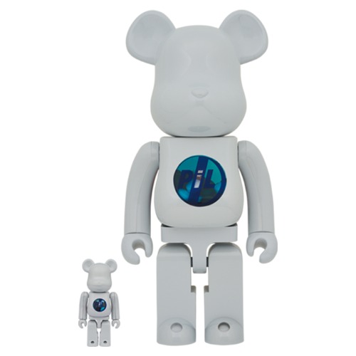 [BE@RBRICK]베어브릭 400% + 100% 퍼블릭 이미지 리미티드 화이트 크롬 버전