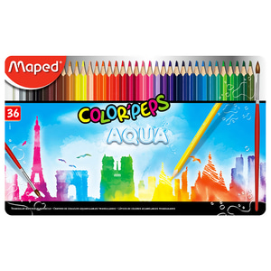 마패드 컬러펩스 수채 색연필(틴) 36색 (836017)
