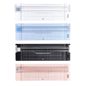 델리 14251 휴대용 재단기 종이 문서 컷팅기 눈금자 커팅 사진 자르기 스티커 절단기 고정