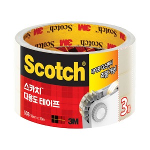 3M 스카치 다용도 투명테이프 508 3인치 3입 18mm X 20M 3롤 디스펜서 리필 테잎 묶음