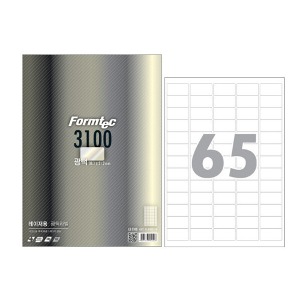 폼텍 LB-3100 레이저 광택 라벨 65칸 100매 38.1x21.2 mm A4