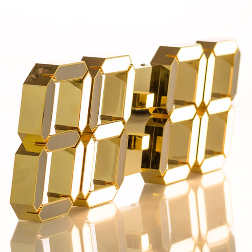 국산 감성 인테리어 24K 금도금 샴페인골드 3D LED 벽시계 LG전구 38cm