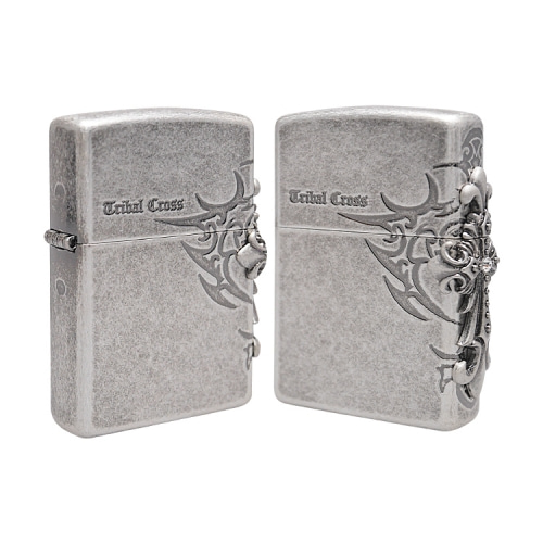 SIDE TRIBAL CROSS EMB(SILVER)