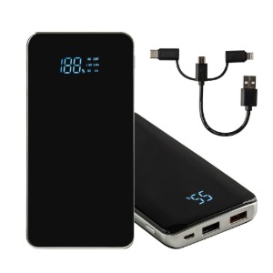 퀵차지 3.0 18W LED 2포트 고속 충전 슬림 보조배터리 10000mAh