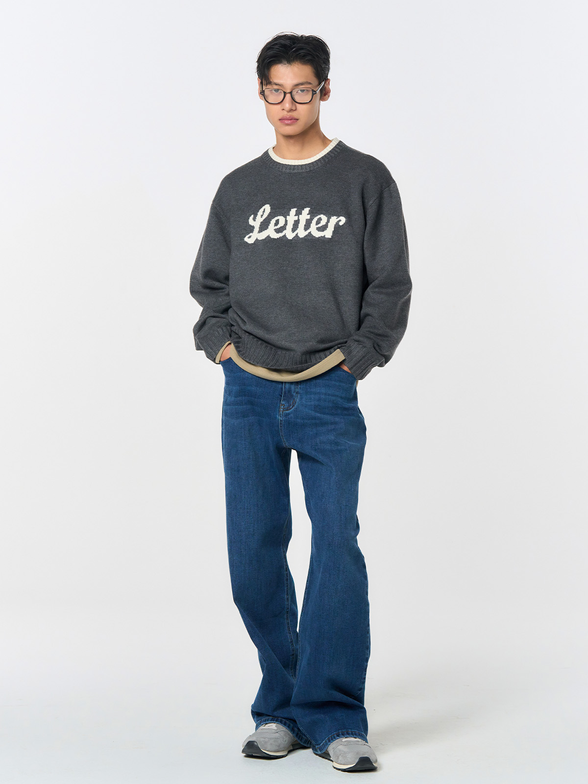 【GENERAL IDEA】起毛 Stretch Straight デニムパンツ GENERAL IDEA] MAN 裏起毛ストレッチストレートデニムパンツ