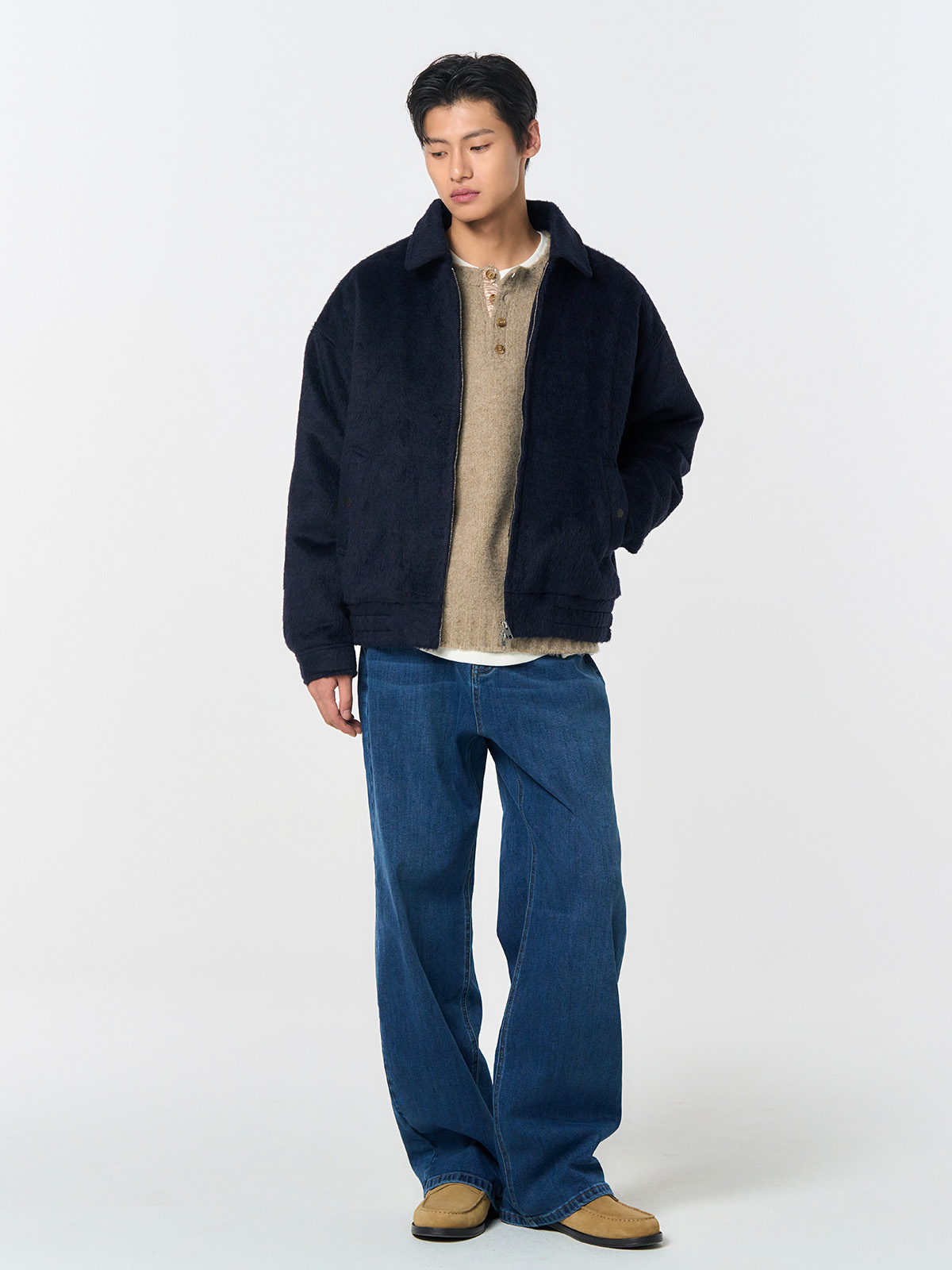 【GENERAL IDEA】起毛 Stretch Straight デニムパンツ GENERAL IDEA] MAN 裏起毛ストレッチストレートデニムパンツ