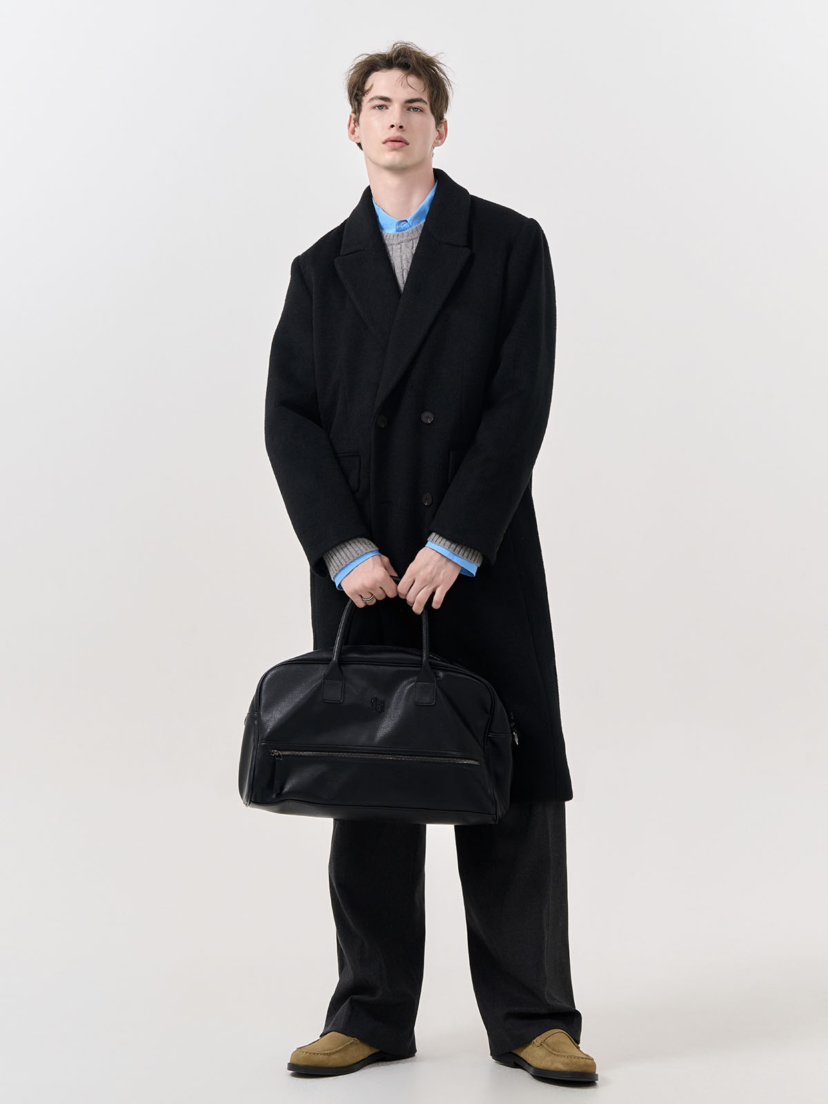 GENERAL IDEA] MAN ウール混ロングコート [CHARCOAL] (韓国