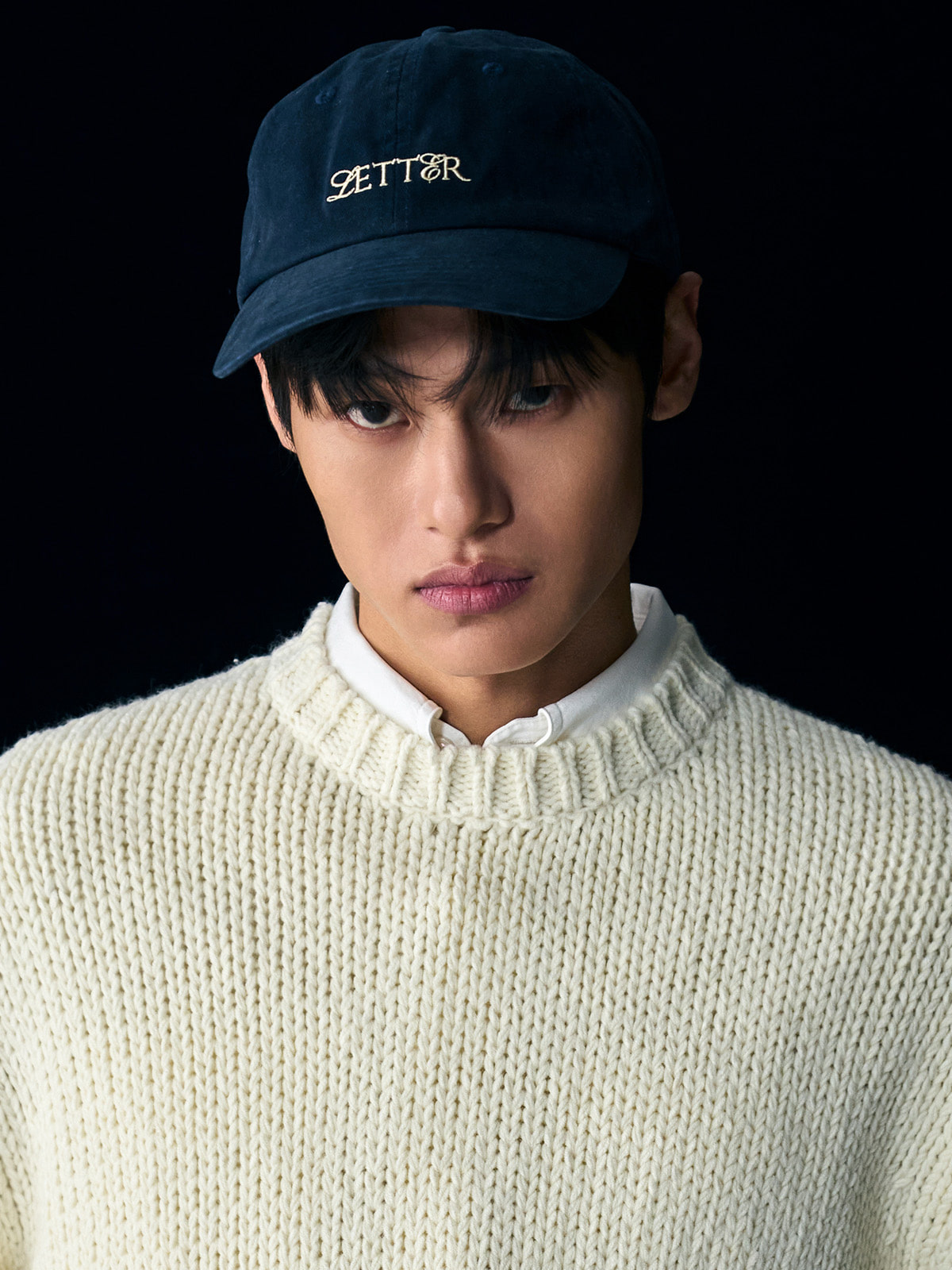 GENERAL IDEA] UNISEX LETTER刺繍ボールキャップ [NAVY] (韓国