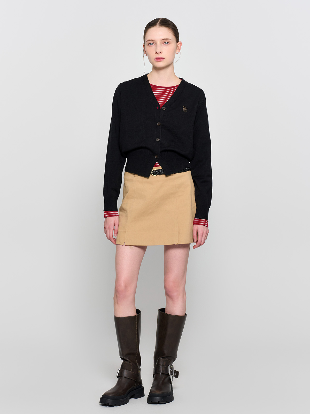 購入不可⭐️つばき⭐️Sheller シェリエ　チェック柄 長袖カーディガン GENERAL IDEA] WOMAN GNRL ロゴ入りスタンダード長袖