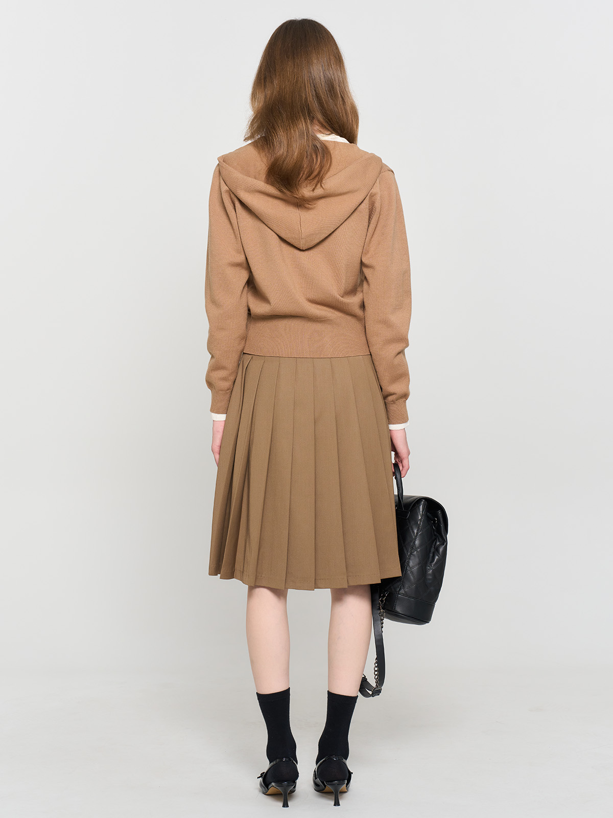 WOMAN GNRL ロゴ入り長袖フード付きニットパーカー [4COL] GENERAL IDEA] WOMAN GNRL ロゴ入り長袖フード付きニット
