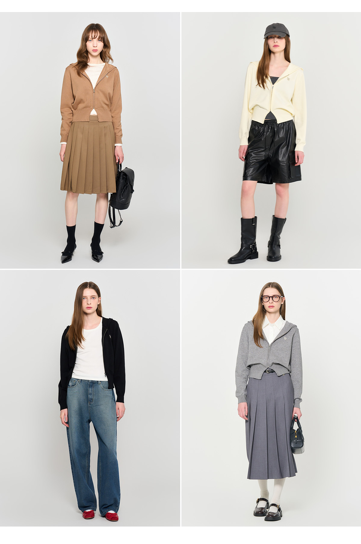 GENERAL IDEA] WOMAN GNRL ロゴ入り長袖フード付きニット