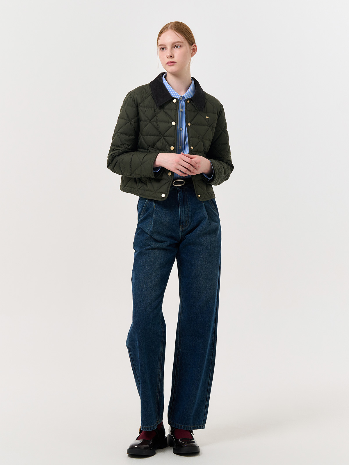 JUNYA コーデュロイ ダウンジャケット チェック柄襟 JUNYA コーデュロイ ダウンジャケット チェック柄襟 JUNYA