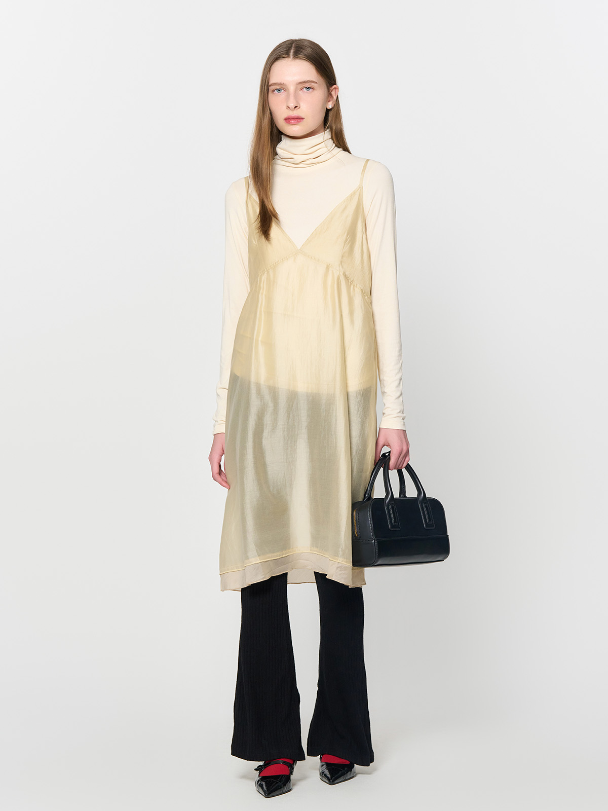 GENERAL IDEA] WOMAN シアーレイヤードロングキャミワンピース