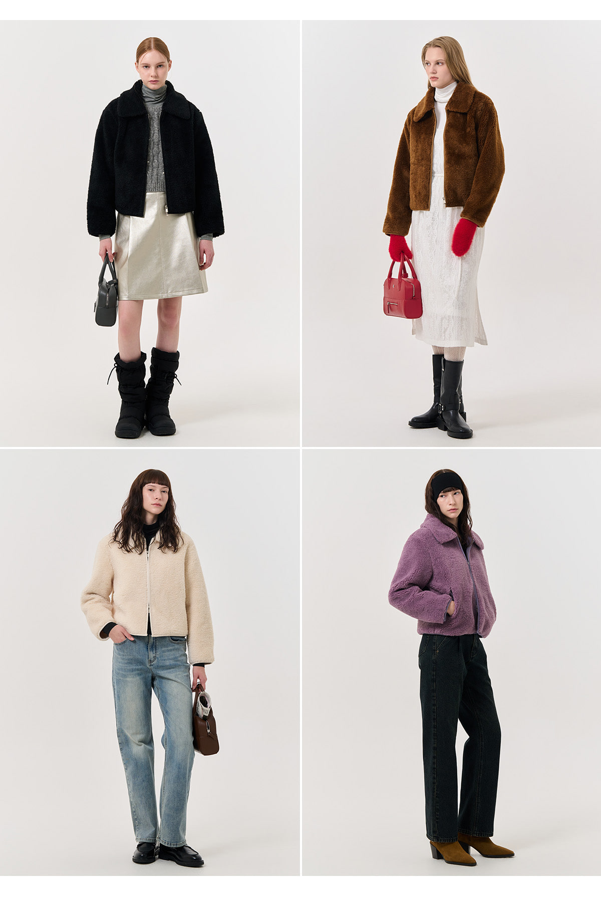 GENERAL IDEA] WOMAN ボアエコファーブルゾンジャケット [BLACK]