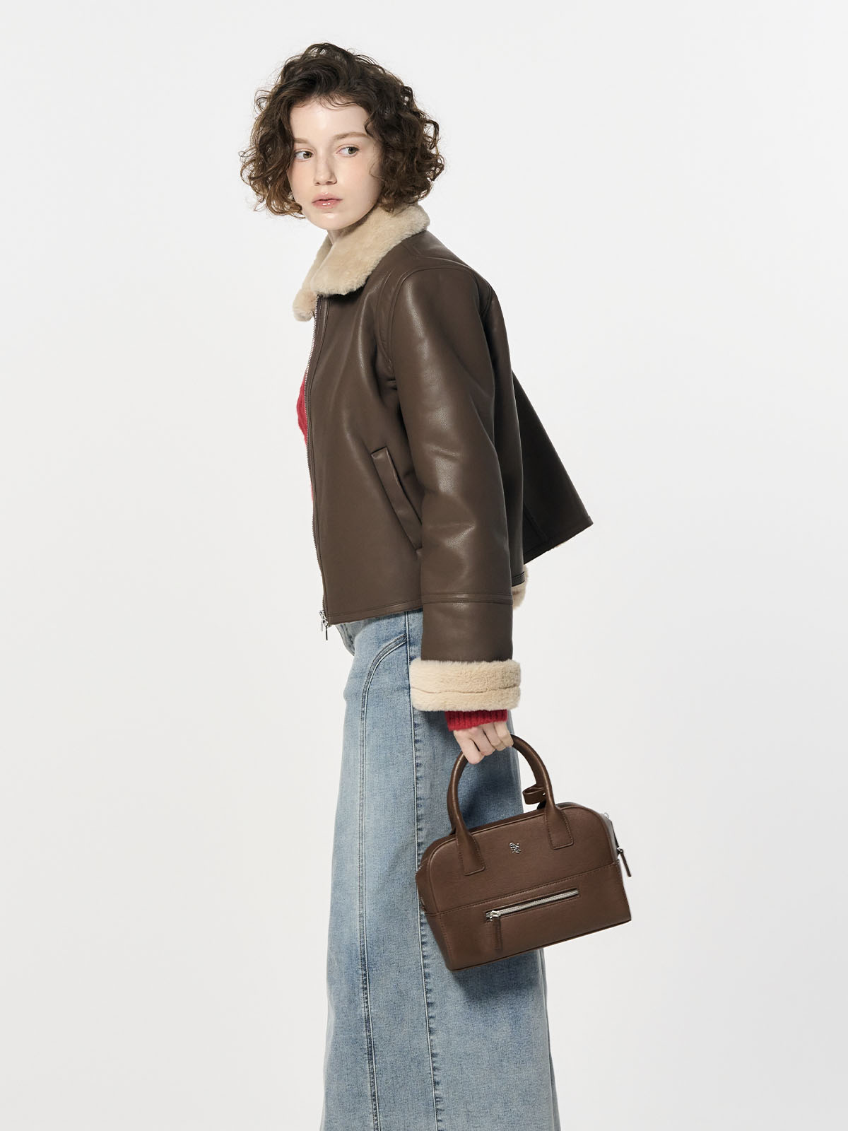 GENERAL IDEA] WOMAN ベーシックレザームートンジャケット