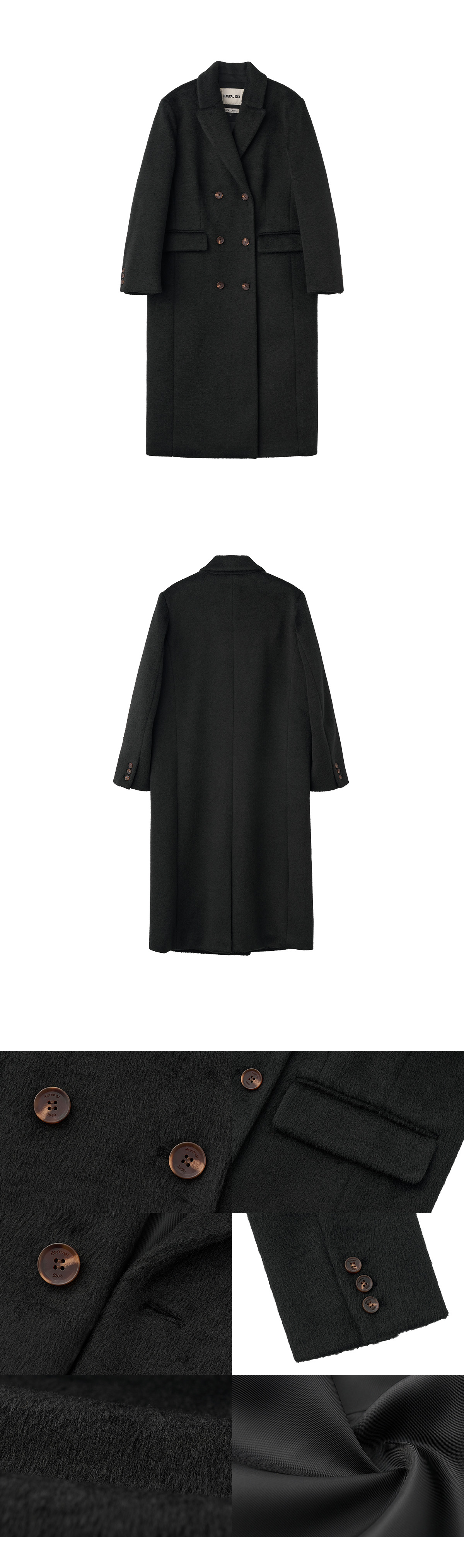 GENERAL IDEA] WOMAN ウール混ロングコート [BLACK] (韓国ファッション