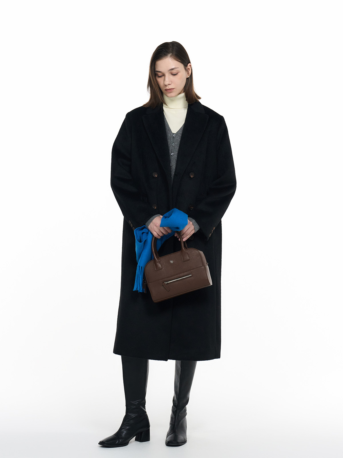 GENERAL IDEA] WOMAN ウール混ロングコート [BLACK] (韓国ファッション