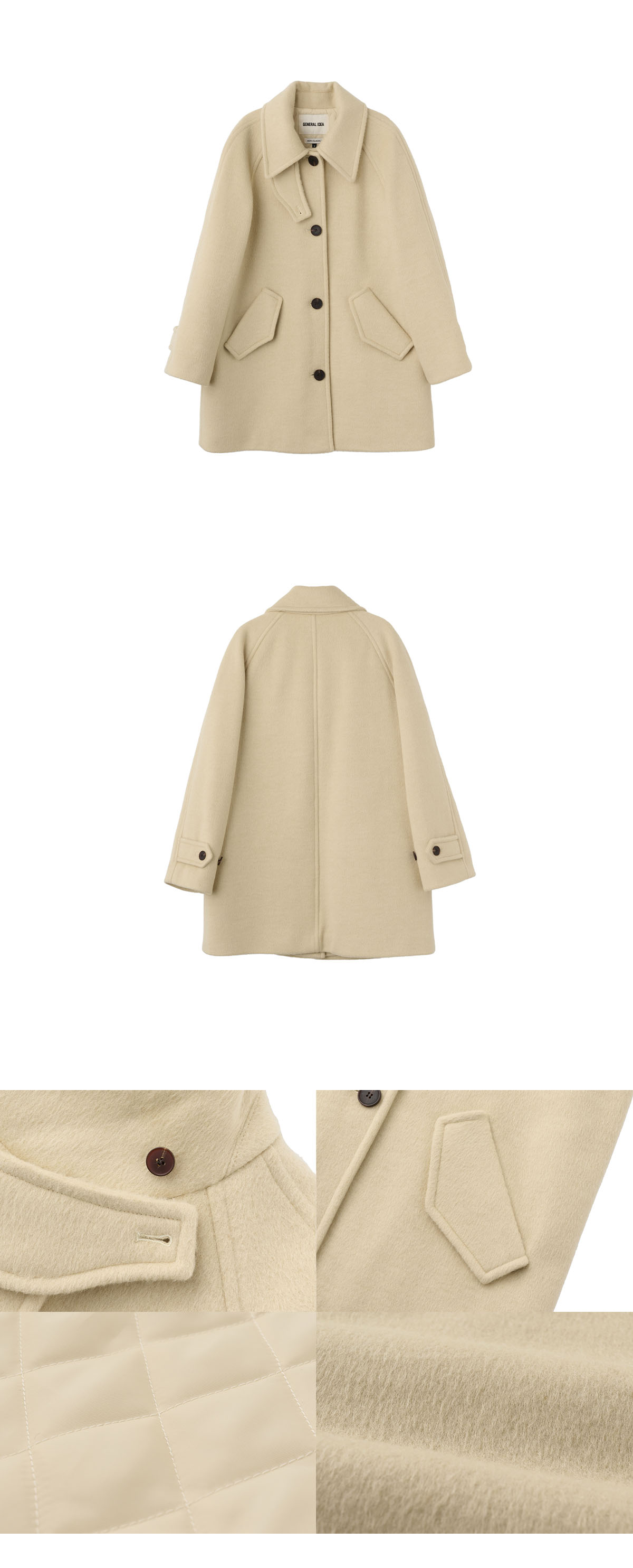 general idea ウール混ステンカラーコート　M GENERAL IDEA] WOMAN ウール混ステンカラーコート [BEIGE] (韓国