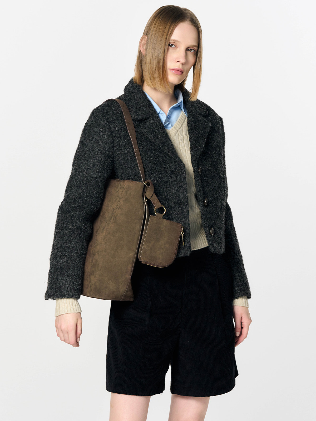 バッグ・カバンその他 Eco Suede Shoulder Bag Unisex 2 Colors GENERAL IDEA] WOMAN ポーチ付きエコスエードショルダーバッグ