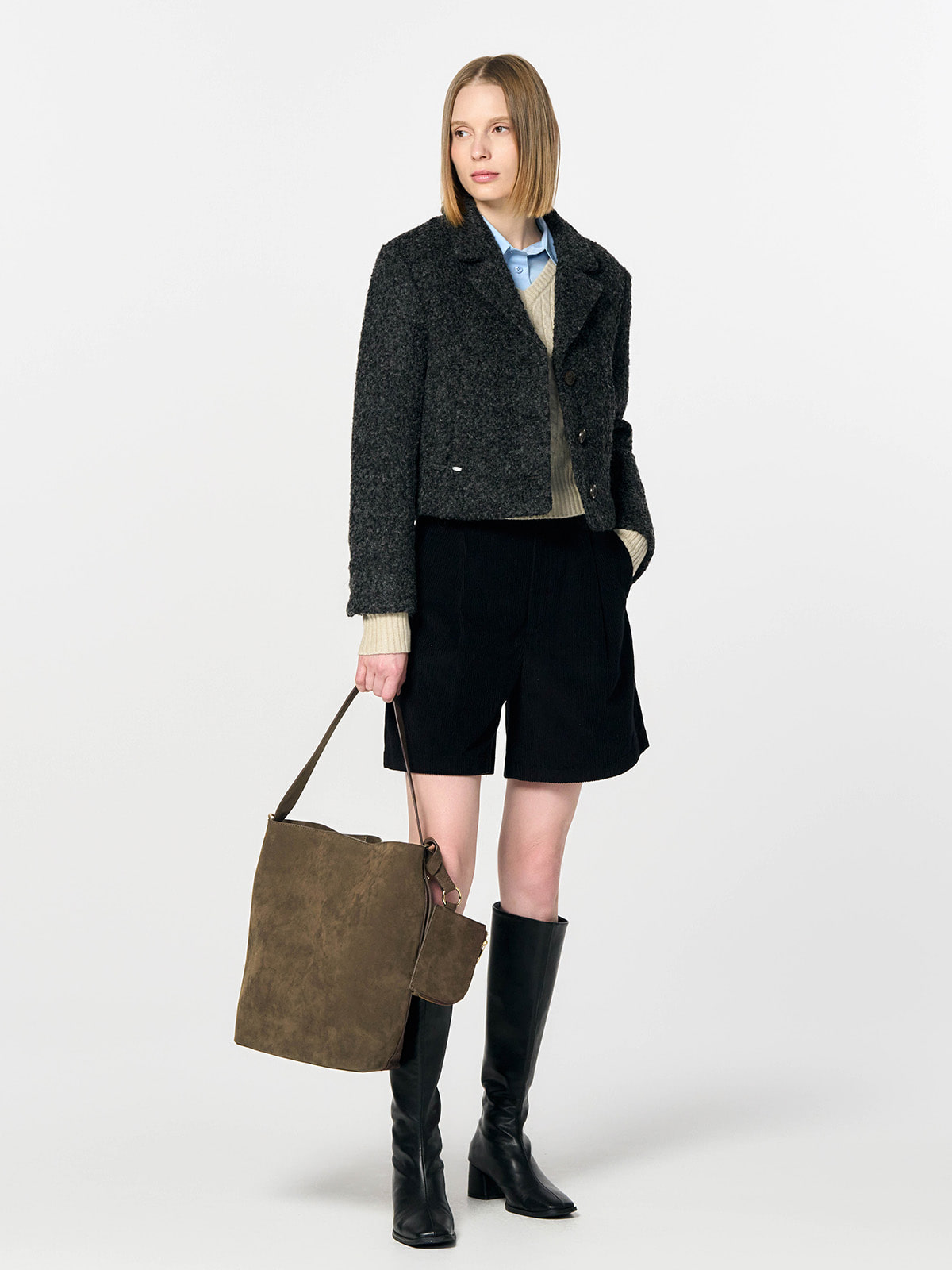 【GENERAL IDEA】Eco スエードショルダーバッグ WOMAN ポーチ付きエコスエードショルダーバッグ [BEIGE]