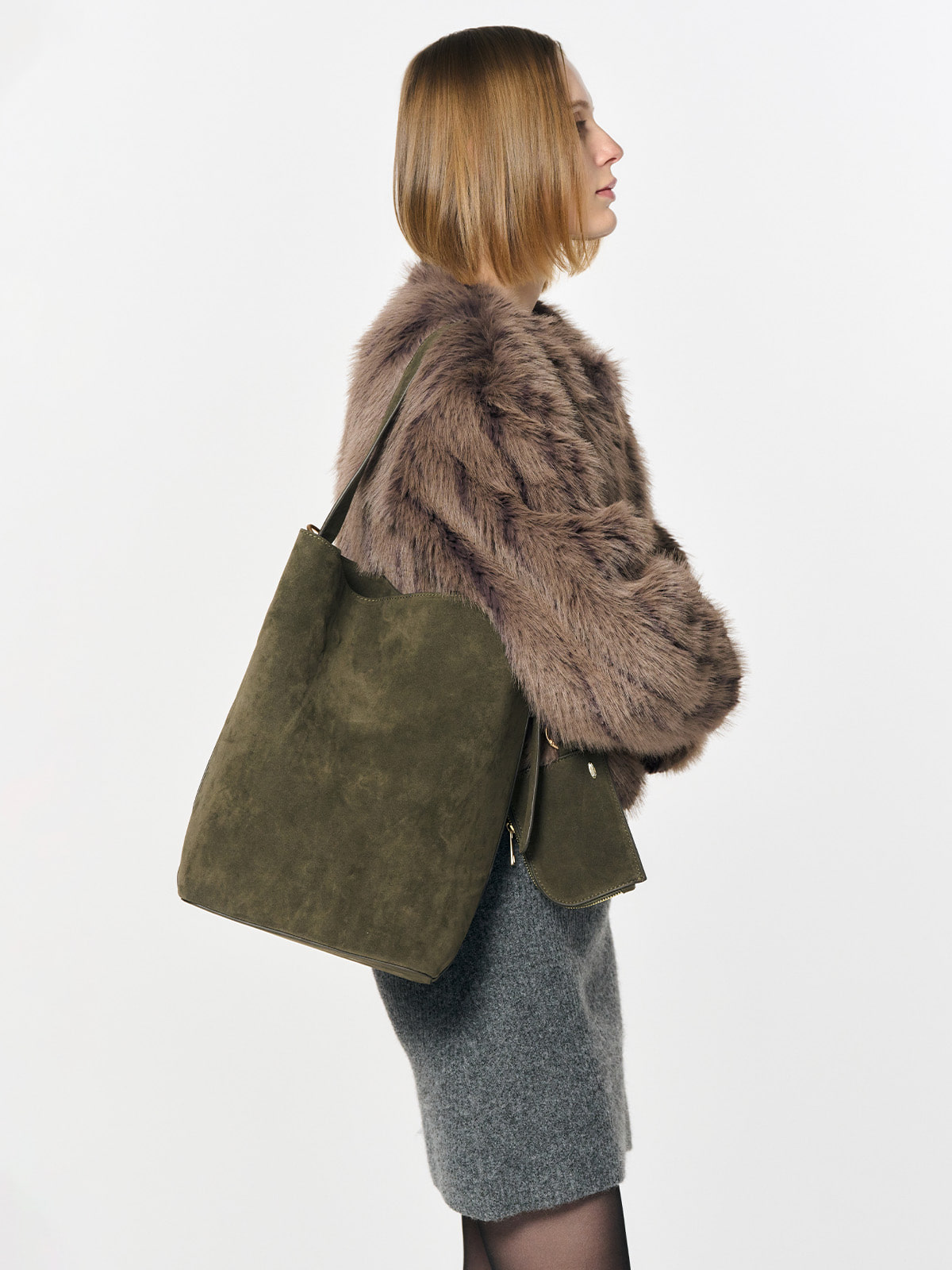 ★GENERAL IDEA★ WOMAN Eco Suede Basket Shoulder Bag [BEIGE] Designer fashion, Seoul-fully created | W Concept