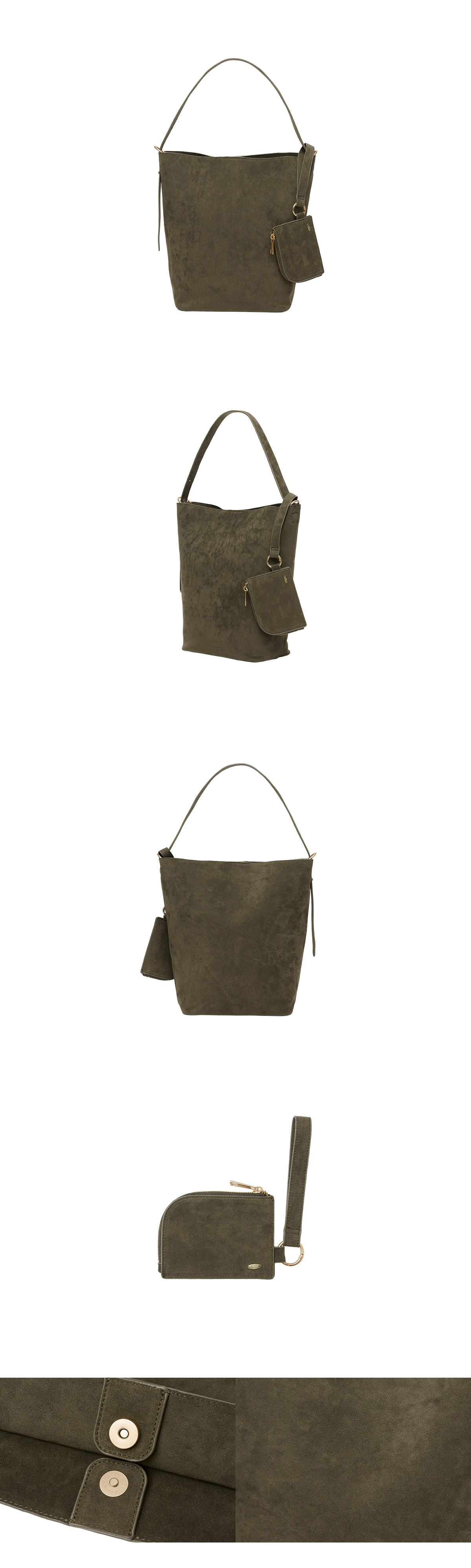 GENERAL IDEA] WOMAN ポーチ付きエコスエードショルダーバッグ