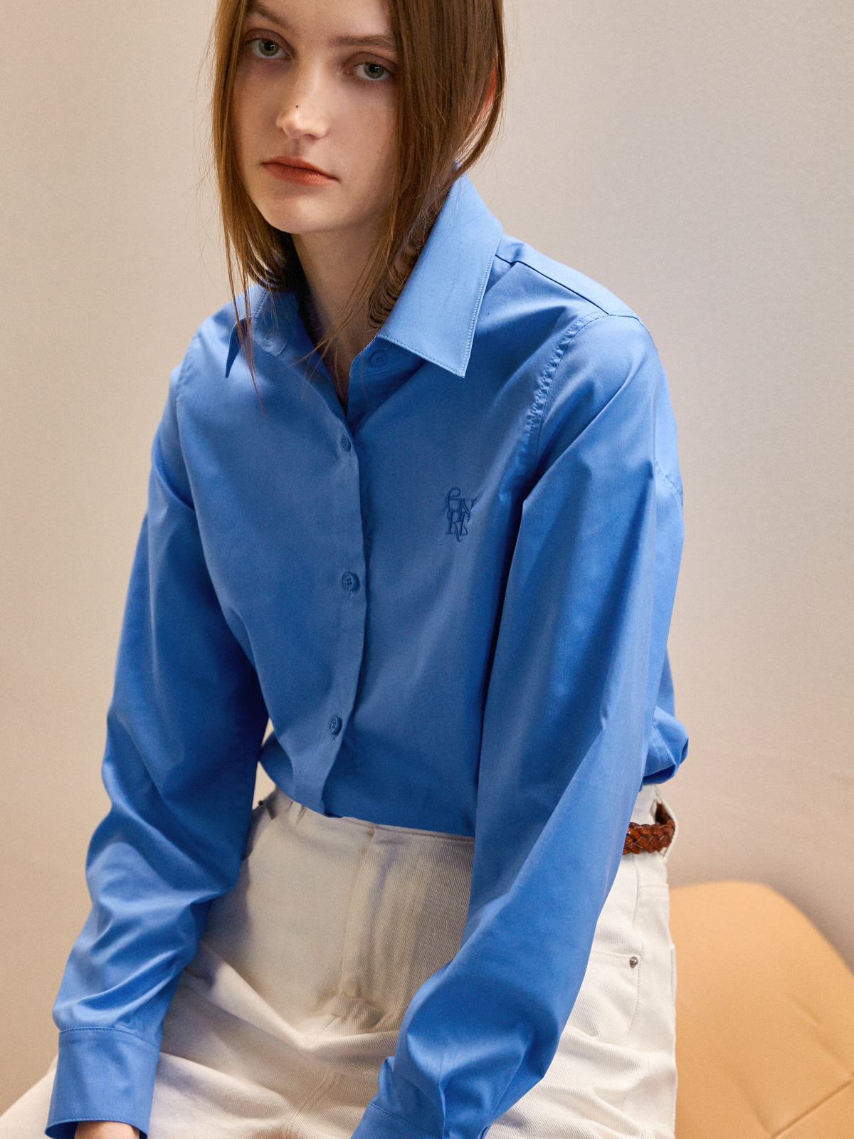 WOMAN リンクルフリー デイリー クラシック シャツ [BLUE] | GENERAL