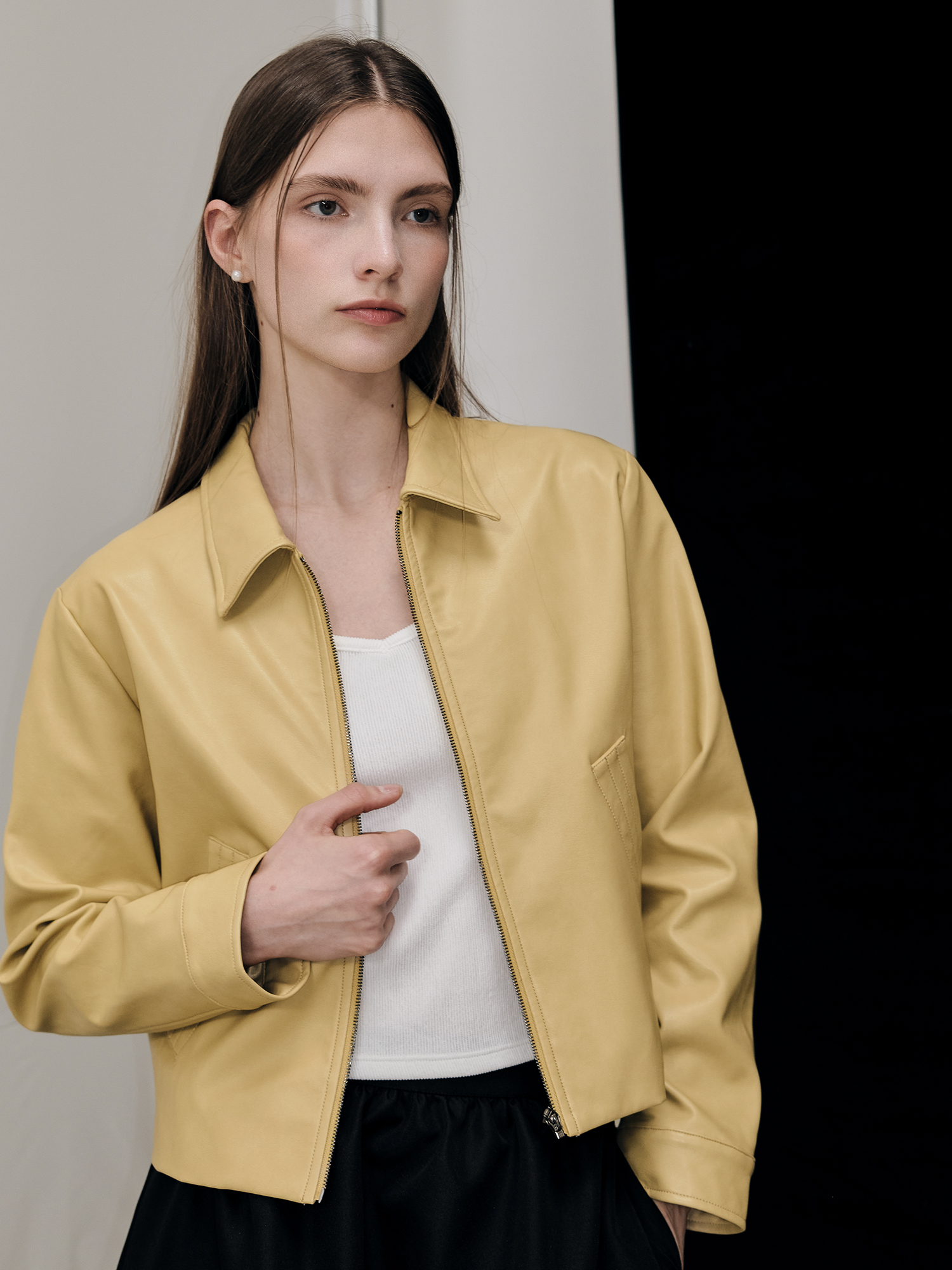 WOMAN ニュークラシック ジップアップ レザージャケット [BUTTER