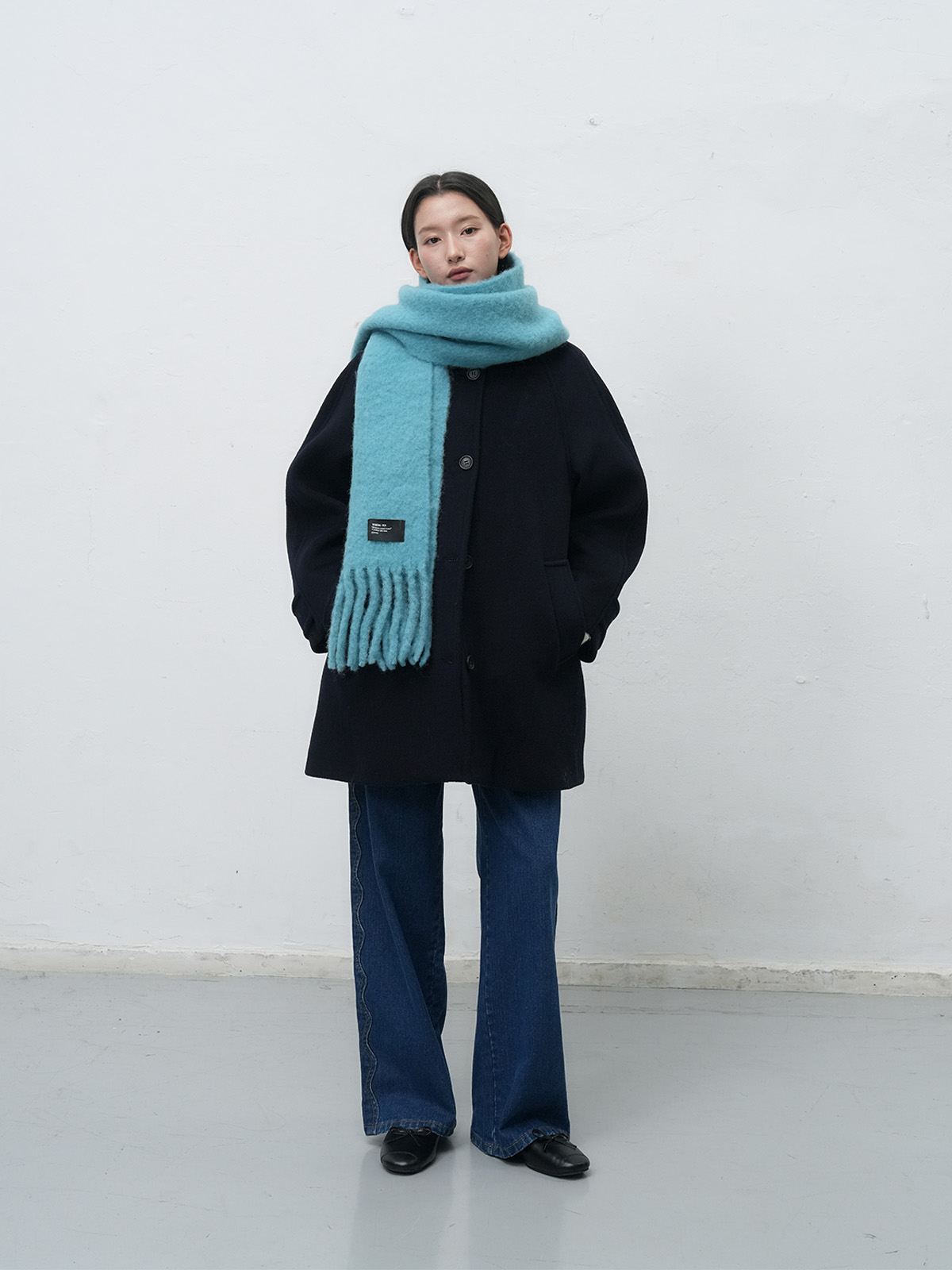 予約販売] WOMAN ウールバルマカーンハーフコート [NAVY]