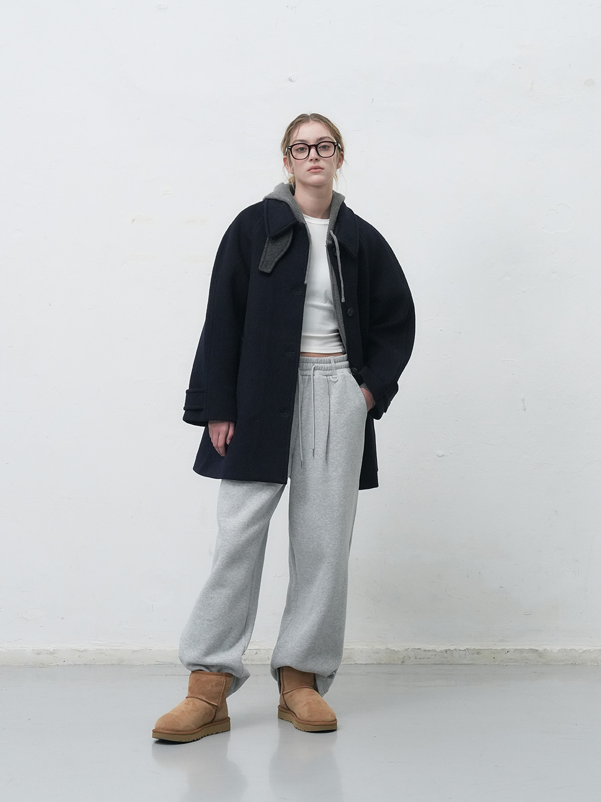 予約販売] WOMAN ウールバルマカーンハーフコート [NAVY]