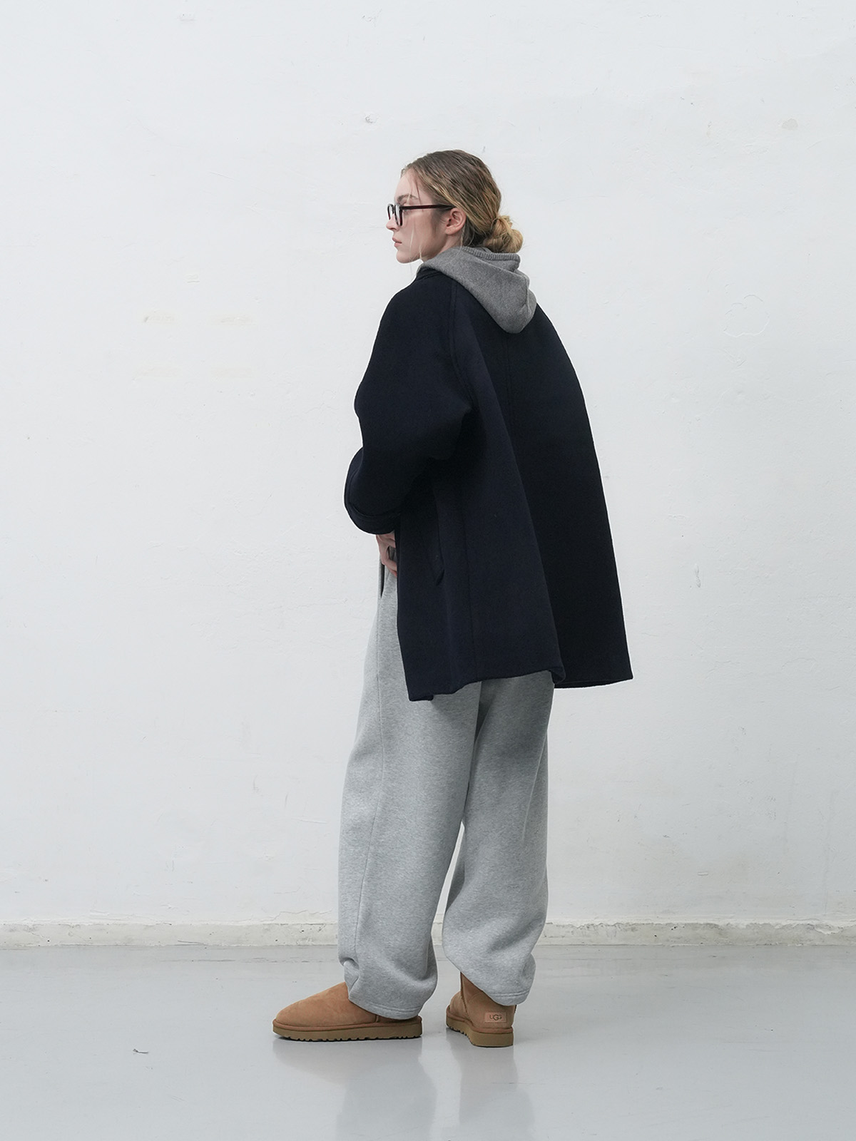 予約販売] WOMAN ウールバルマカーンハーフコート [NAVY]